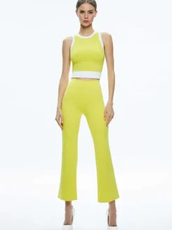 Alice and Olivia Rmp Mid Rise Back-Zip Bootcut Ankle Pant-Women Pants