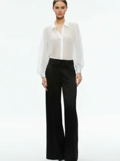 Alice and Olivia Roanne Sheer Blouse-Women Tops