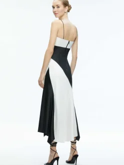 Alice and Olivia Rosa Asymmetrical Slip Dress-Women Dresses