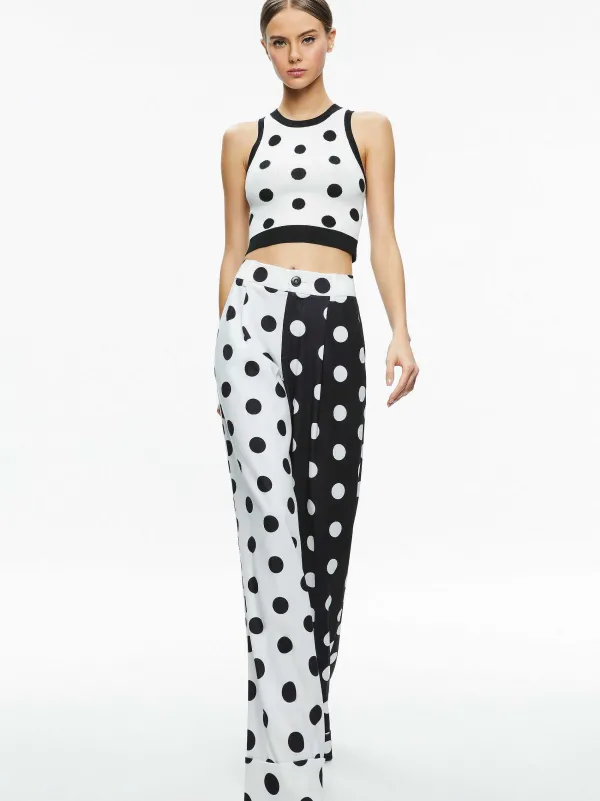 Alice and Olivia Rydel Cropped Tank + Tomasa High Rise Pant-Women Matching Sets