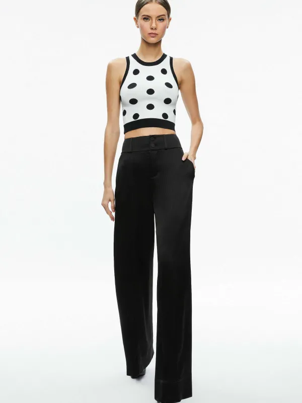 Alice and Olivia Rydel Cropped Tank + Tomasa High Rise Pant-Women Matching Sets