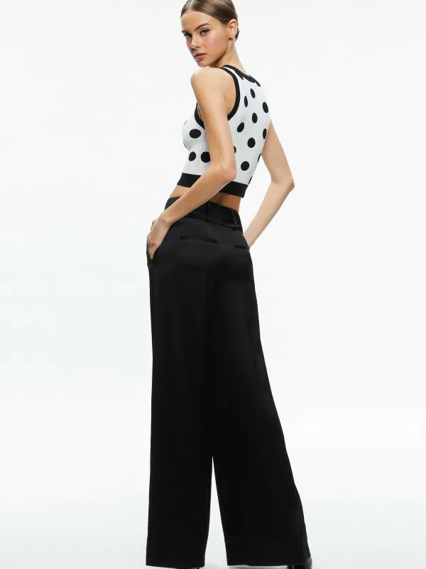 Alice and Olivia Rydel Cropped Tank + Tomasa High Rise Pant-Women Matching Sets