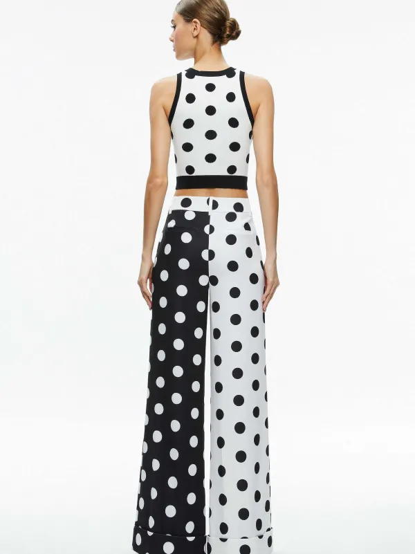 Alice and Olivia Rydel Cropped Tank + Tomasa High Rise Pant-Women Matching Sets