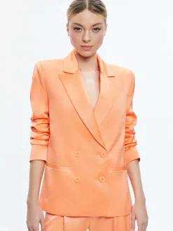 Alice and Olivia Santos Double Breasted Boyfriend Blazer-Women Jackets + Coats