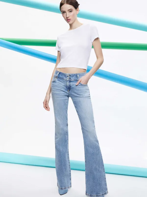 Alice and Olivia Stacey Low Rise Bell Bottom Jean-Women Pants