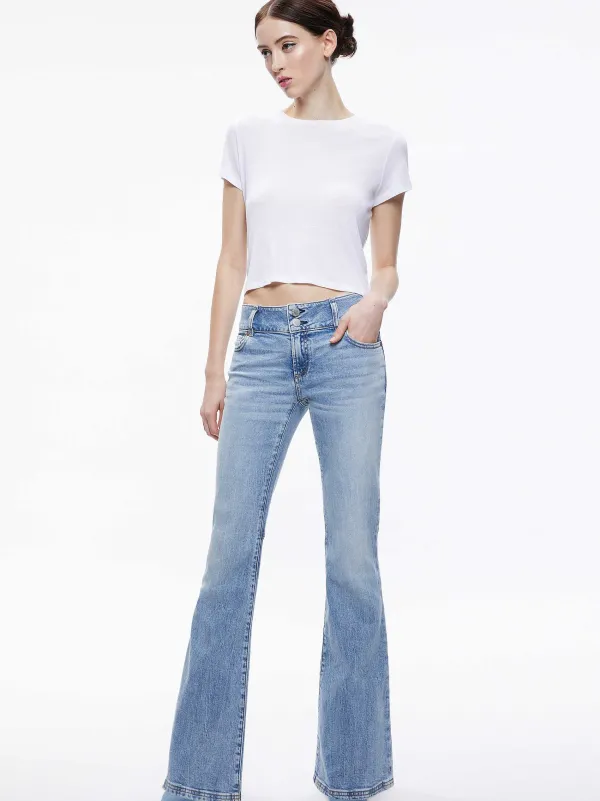 Alice and Olivia Stacey Low Rise Bell Bottom Jean-Women Pants