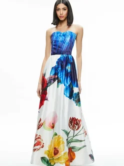 Alice and Olivia Stella Strapless Gown-Women Dresses