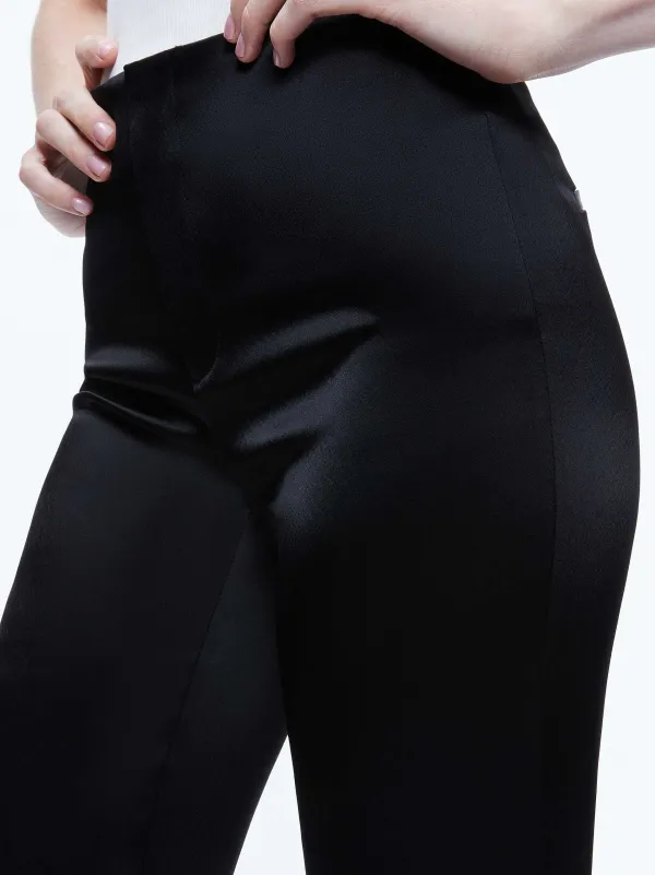 Alice and Olivia Teeny Satin Bootcut Pant-Women Pants