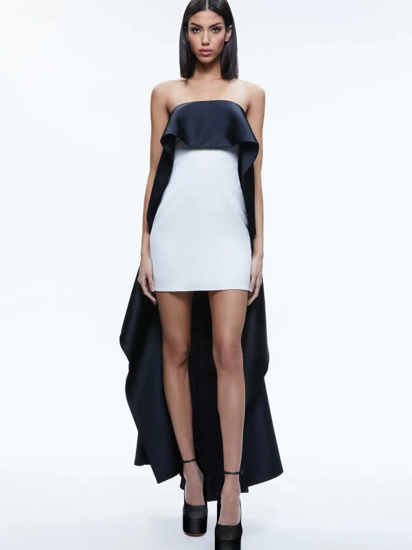 Alice and Olivia Theda Strapless High Low Dress-Women Dresses