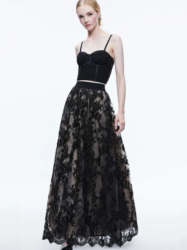 Alice and Olivia Tina Embellished Gown Skirt-Women Skirts