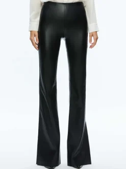 Alice and Olivia Tina Vegan Leather Split Hem Pant-Women Pants