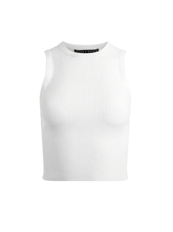 Alice and Olivia Tonita Ribbed Tank-Women Tops