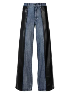 Alice and Olivia Trish Vegan Leather Baggy Jean-Women Pants