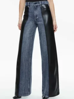 Alice and Olivia Trish Vegan Leather Baggy Jean-Women Pants