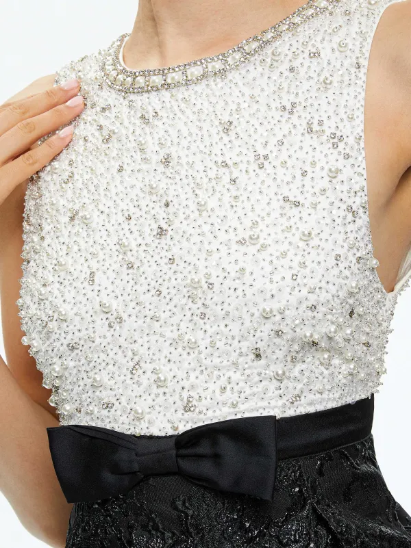 Alice and Olivia True Embellished Bodice Mini Dress-Women Dresses
