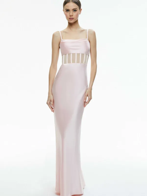 Alice and Olivia Valentina Draped Corset Maxi Dress-Women Dresses