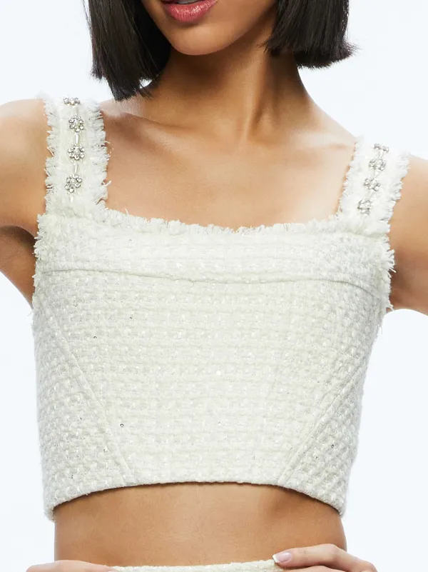 Alice and Olivia Vicenta Embellished Structured Corset-Women Tops