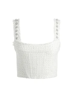 Alice and Olivia Vicenta Embellished Structured Corset + Ecenia Mini Skirt-Women Matching Sets