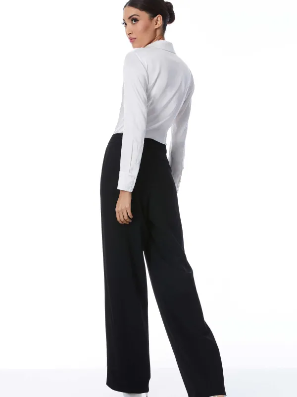 Alice and Olivia Willa Fitted Placket Top-Women Tops
