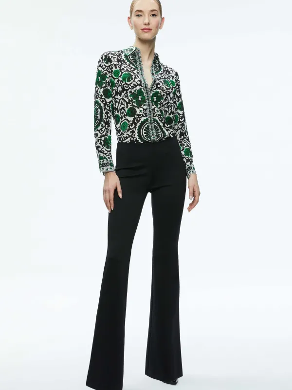 Alice and Olivia Willa Placket Top-Women Tops